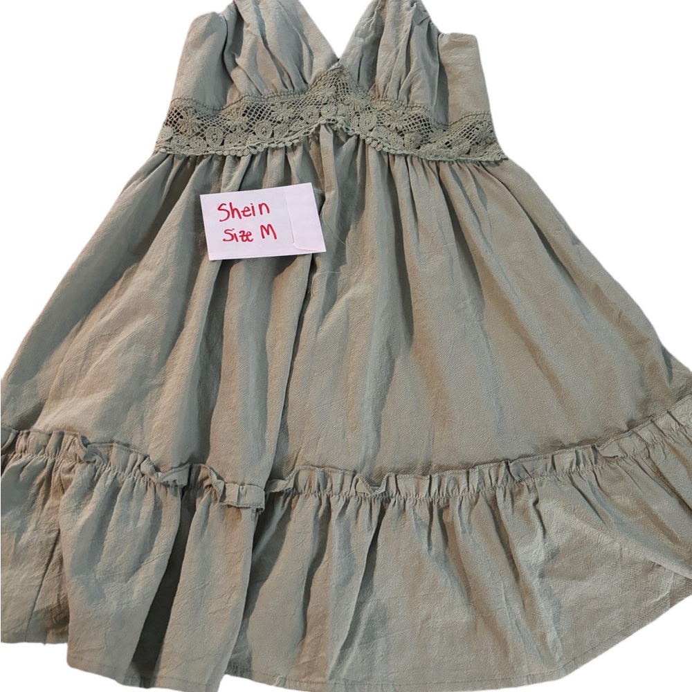 SHEIN Gray Ruffled Dress